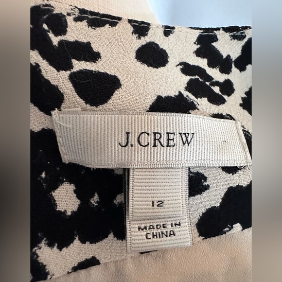 J. Crew Jules Shift Dress Mini Long-Sleeve Snowcat Leopard 12 MCM Mod Retro 60's - Picture 9 of 14